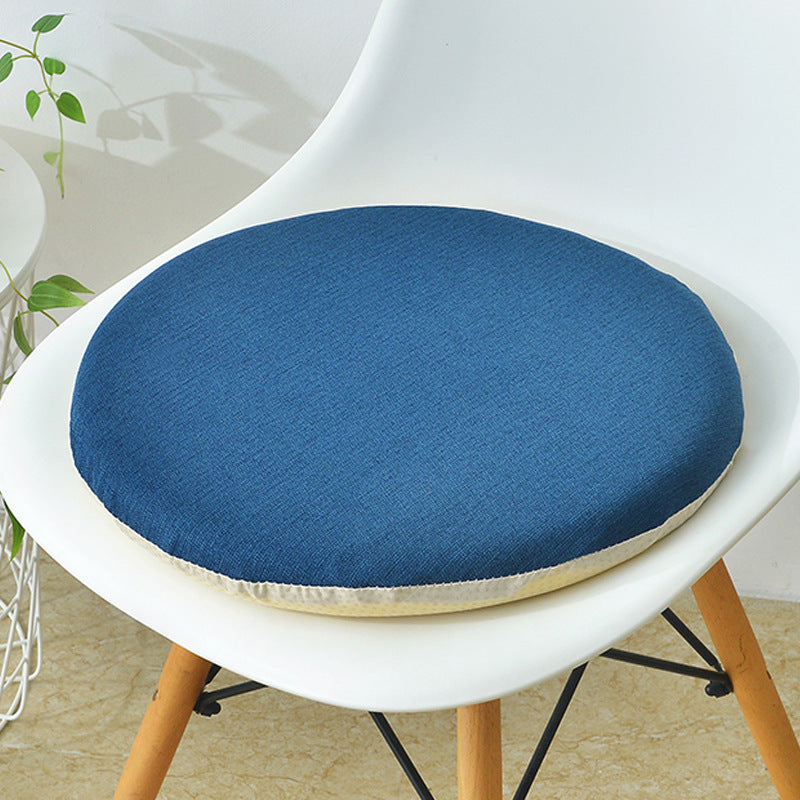 Round seat cushion made of cotton and linen