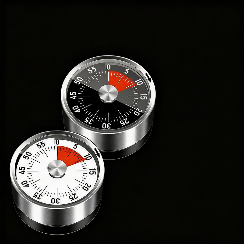 Mechanical kitchen timer with magnet holder