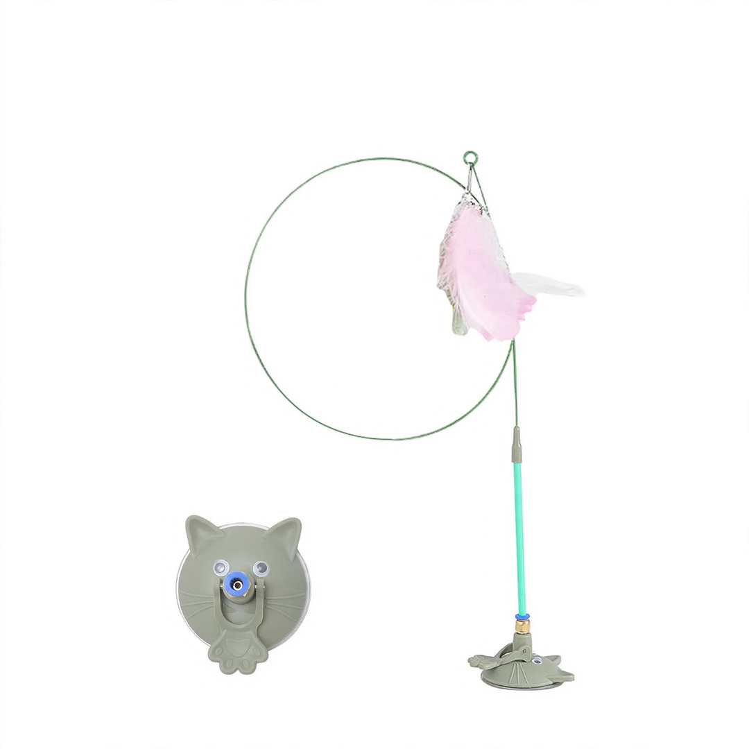 Cat toy with feathers and bell