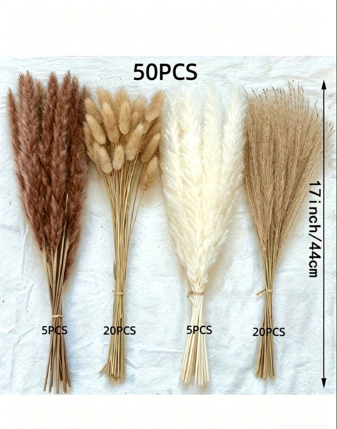 Dried flower bouquet, pampas and natural materials