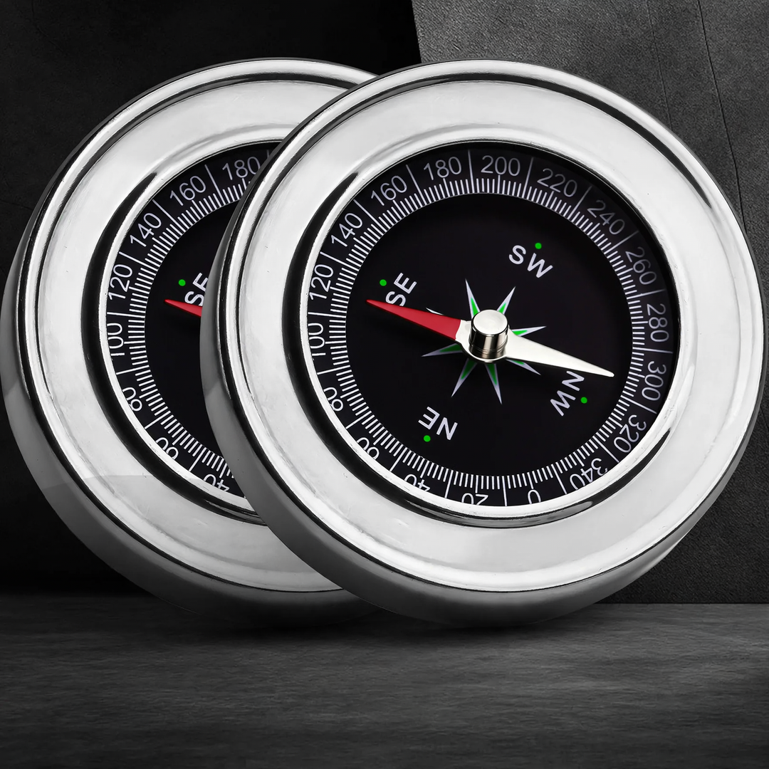 Compass made of stainless steel, diameter 60 mm