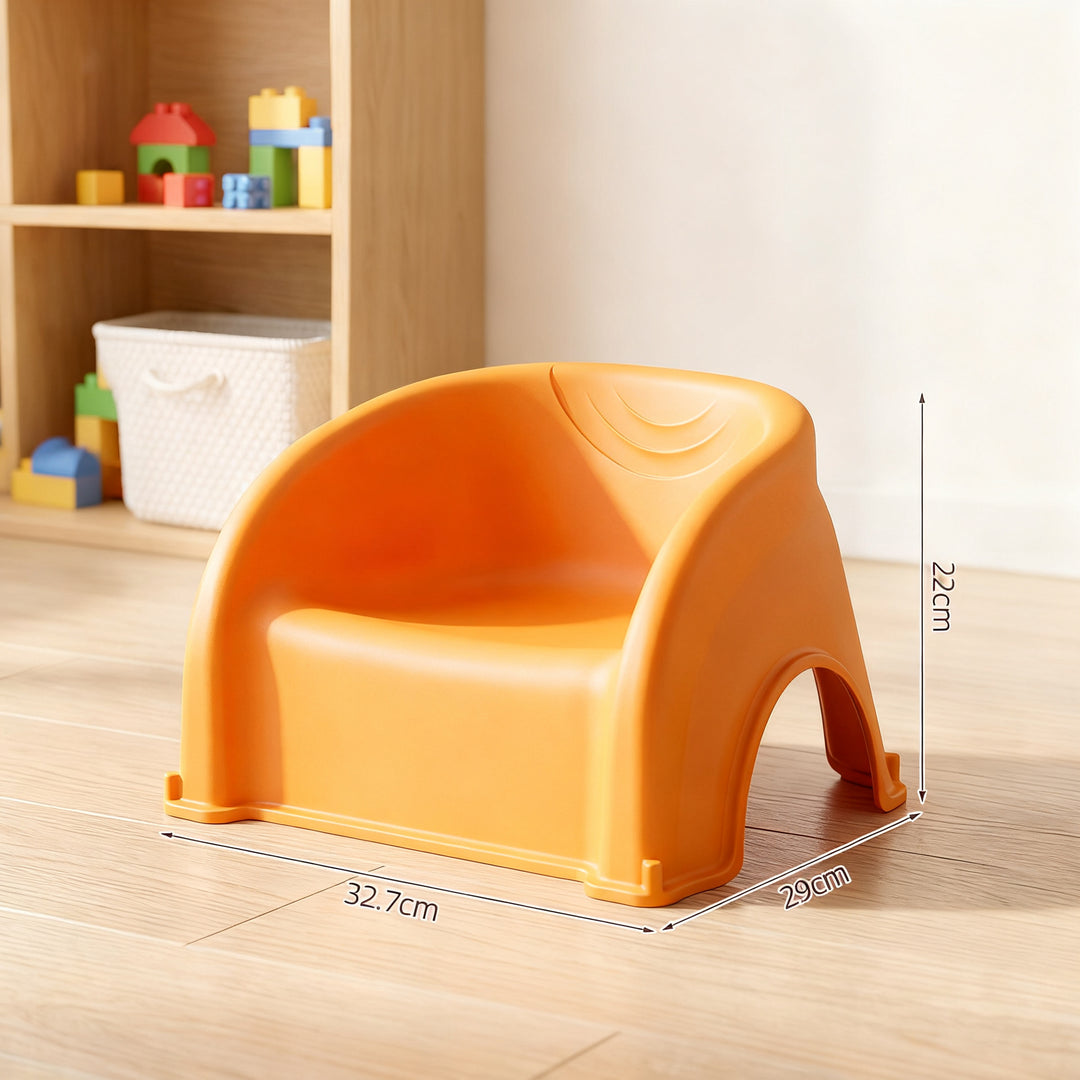Plastic children's chair with backrest, stackable