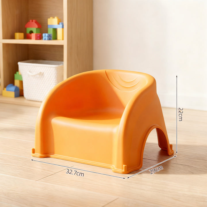 Plastic children's chair with backrest, stackable