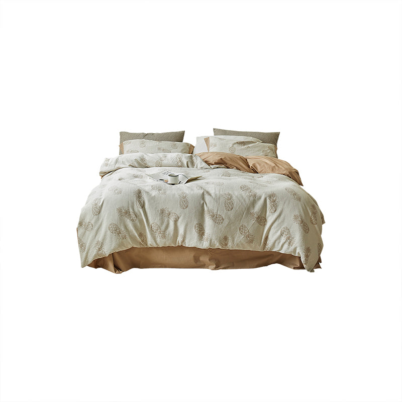 Cotton bedding set, 4-piece, jacquard