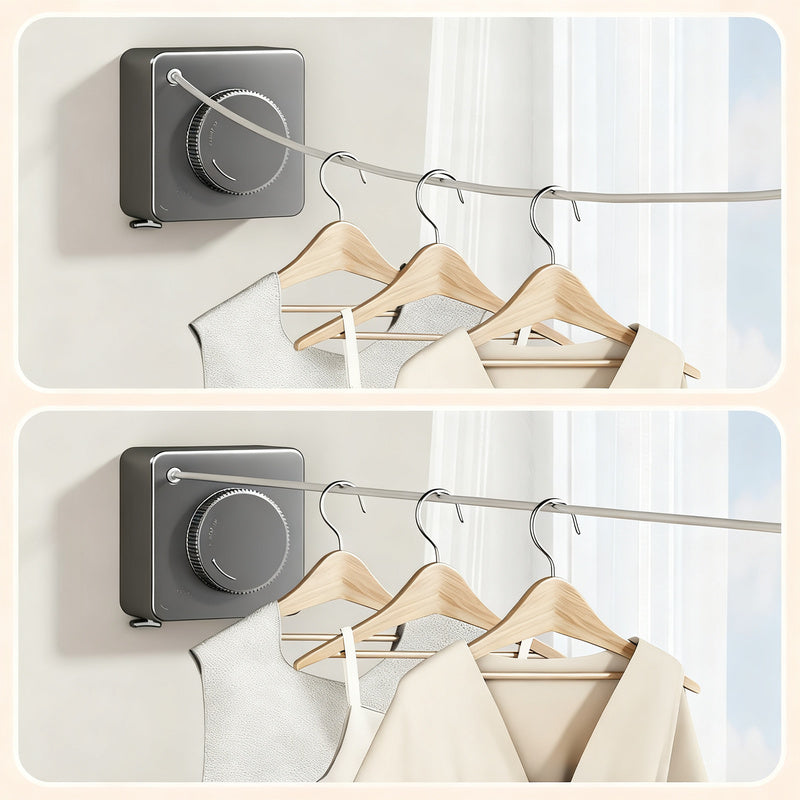 Telescopic clothesline made of steel rope