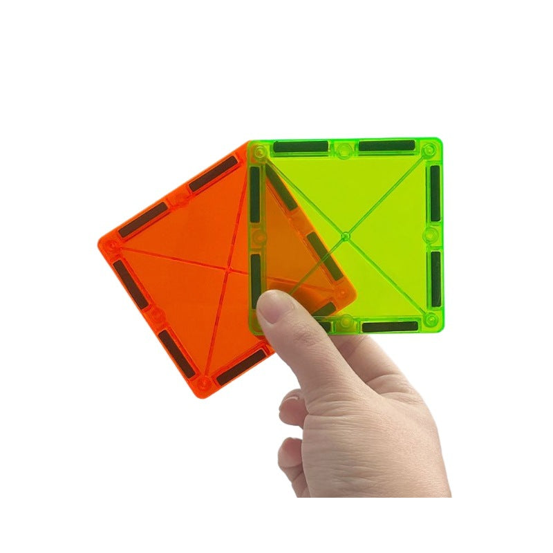 Magnetic building tiles in different shapes