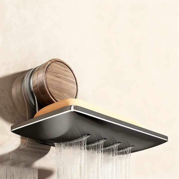 Wall-mounted soap dish with suction cup