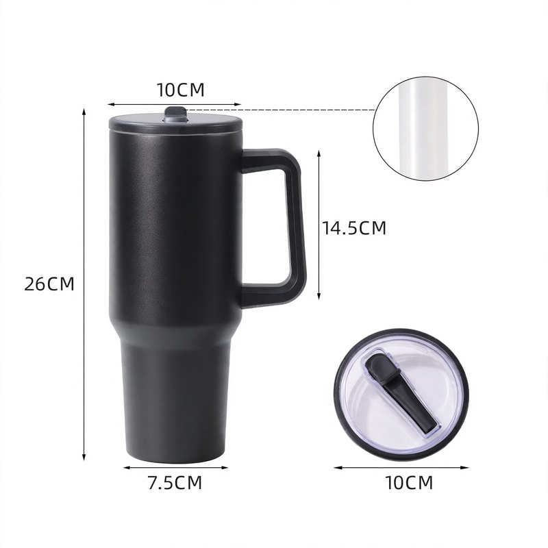 Insulated mug with handle, 30/40 oz
