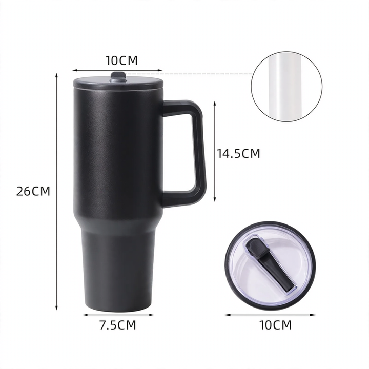 Insulated mug with handle, 30/40 oz
