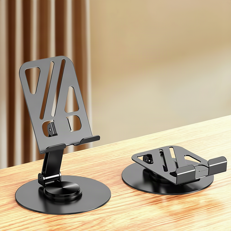 Rotating phone holder made of steel