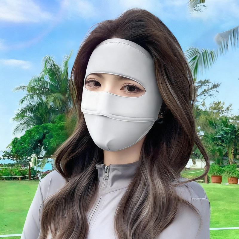 Facemask with UV protection and wind protection