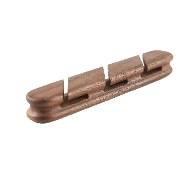 Wood cable organizer with slots