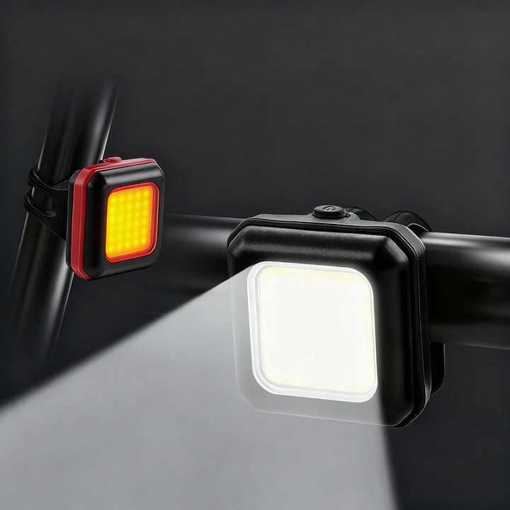 Bicycle light set front and rear