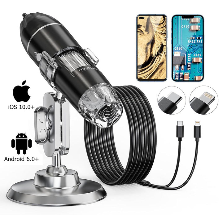 Digital microscope, 1600x magnification, USB operation