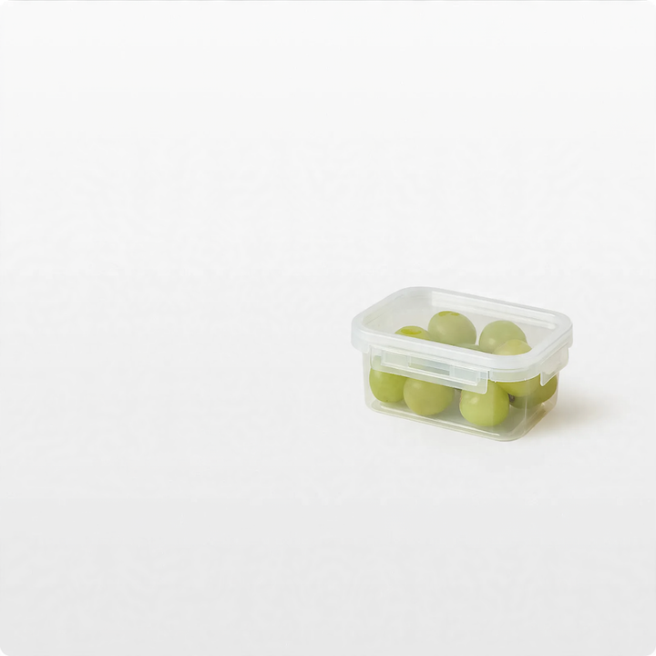 Plastic storage boxes, 200–900 ml