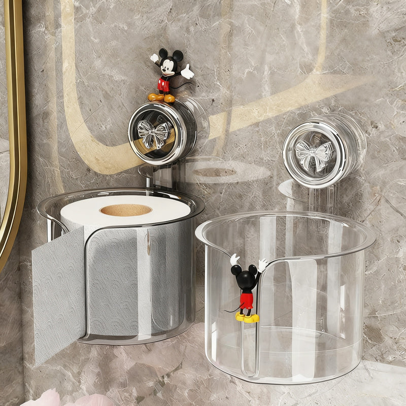 Toilet paper holder with suction cup, wall mountable