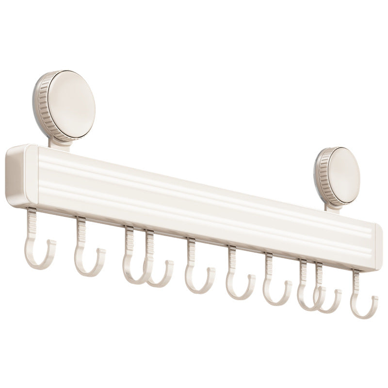Suction cup kitchen hook rail, wall-mounted