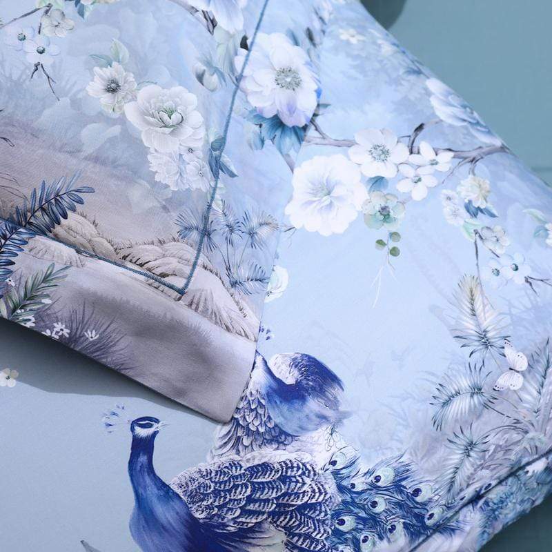 Dreamland Duvet Cover Set – 500 TC Egyptian Cotton with Floral Bird Design | Stornfield
