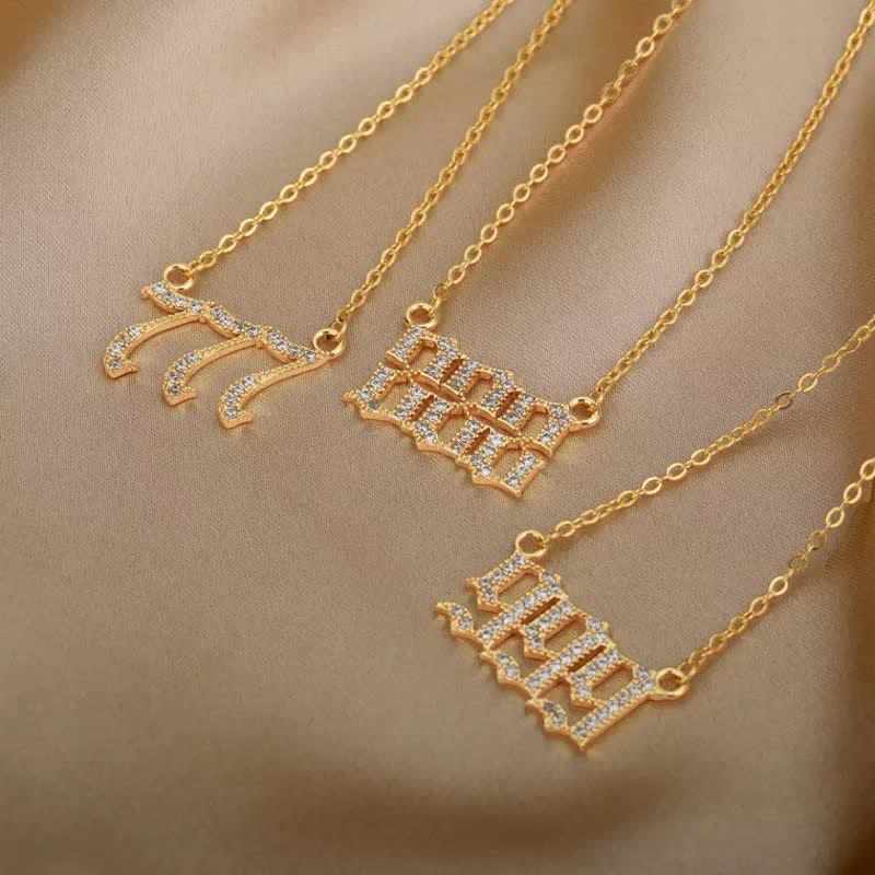 Stornfield | English Number Zircon Necklace – Seraphina