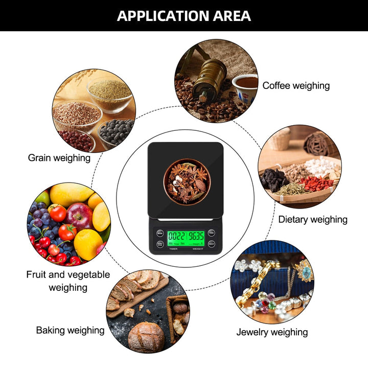 Drip Coffee Scale W/ Timer Portable Electronic Digital Kitchen Scale | Stornfield