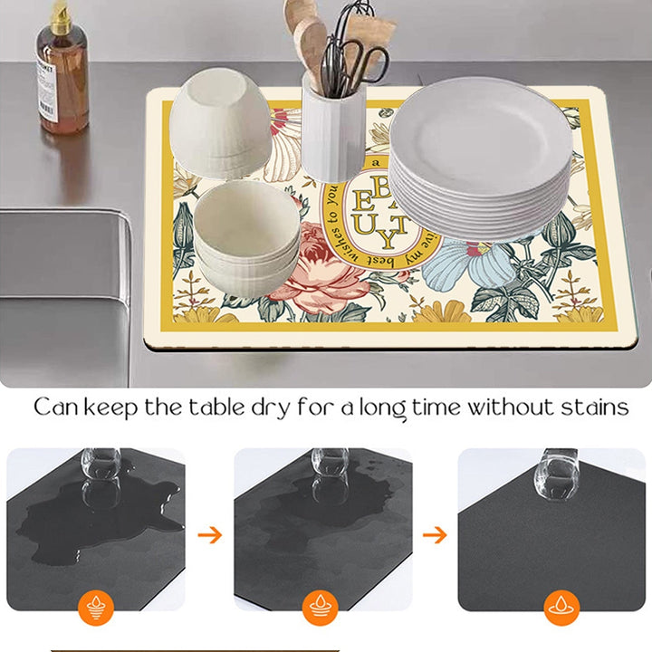 Drying Mat Kitchen Counter Rubber Coffee Bar Accessories Coffee Mats Pads | Stornfield