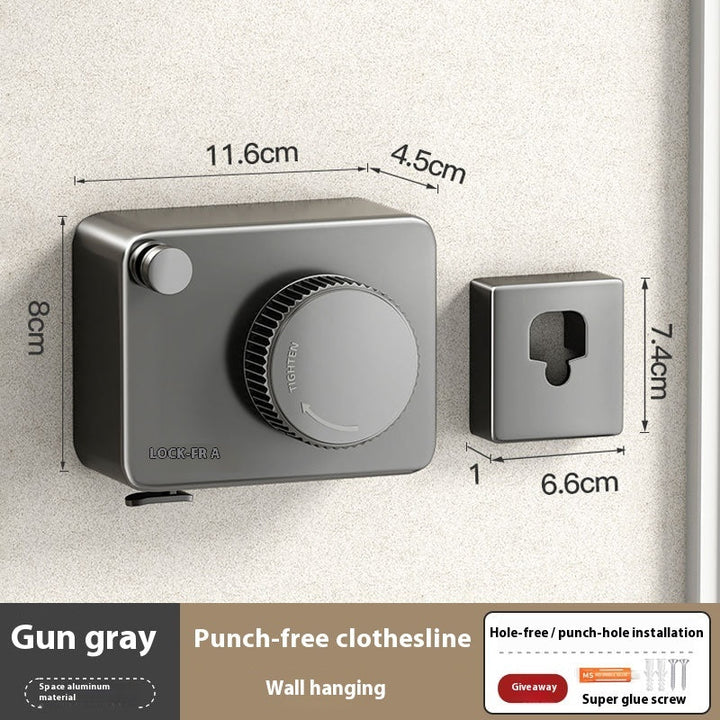 Telescopic stainless steel wall-mounted clothesline | Stornfield