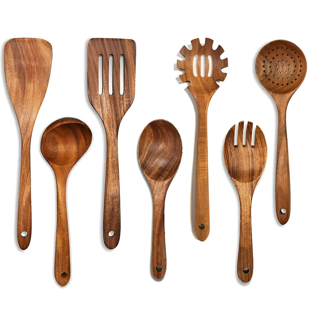 7-Piece Wooden Kitchen Utensil Set for Pans and Daily Cooking | Stornfield