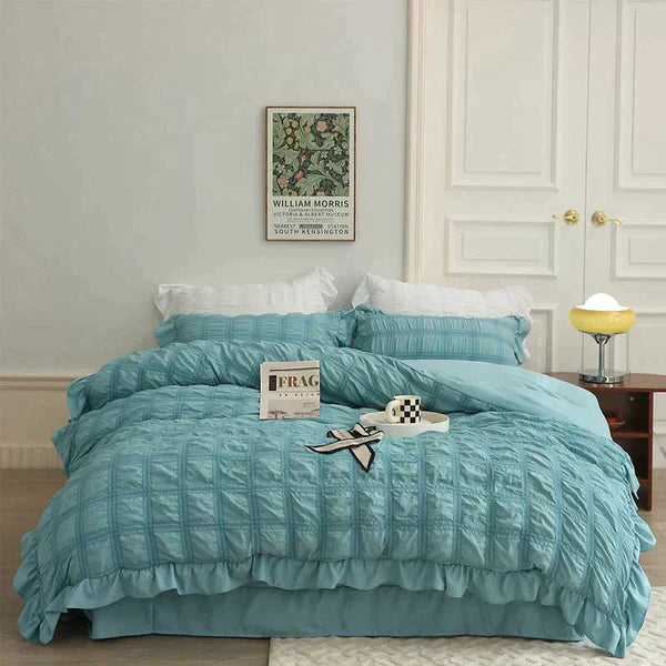 Icy Seersucker Summer Cool Quilt Lace 4-piece Set | Stornfield