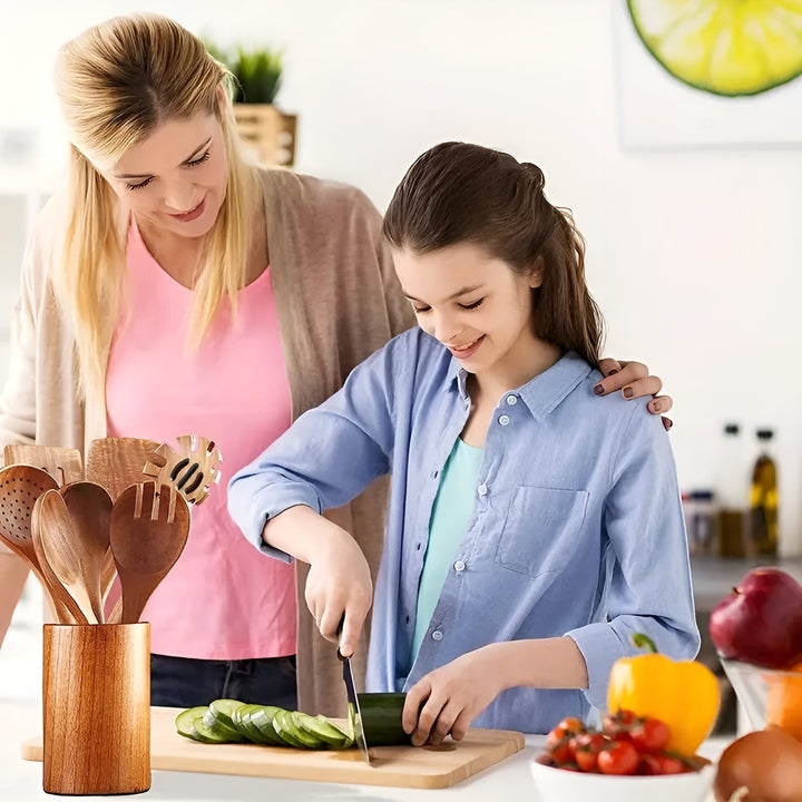 7-Piece Wooden Kitchen Utensil Set for Pans and Daily Cooking | Stornfield