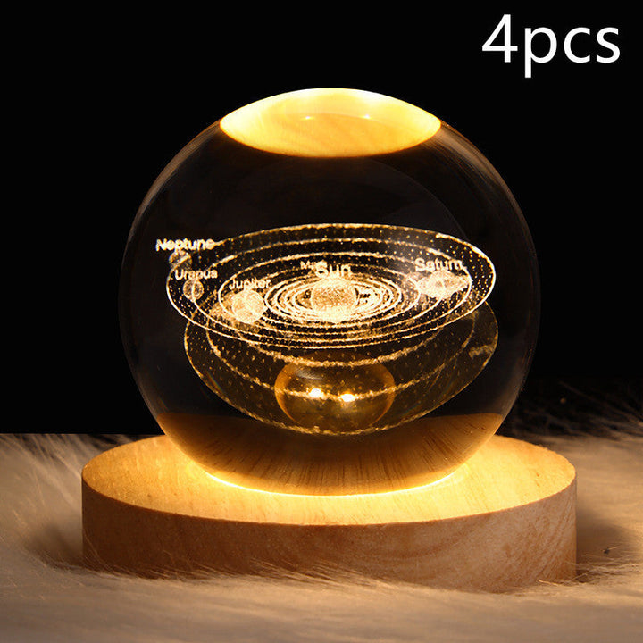 3D Galaxy Crystal Ball LED Night Light | Stornfield