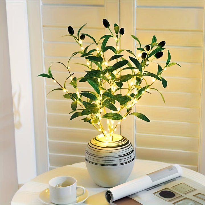 Stornfield | Olive Illuminated LED Lamp – Modern Decor for Festive Occasions, Weddings, Birthdays, and Party Atmosphere, Ideal for Dining Table, Cabinet, or Cafe Decor