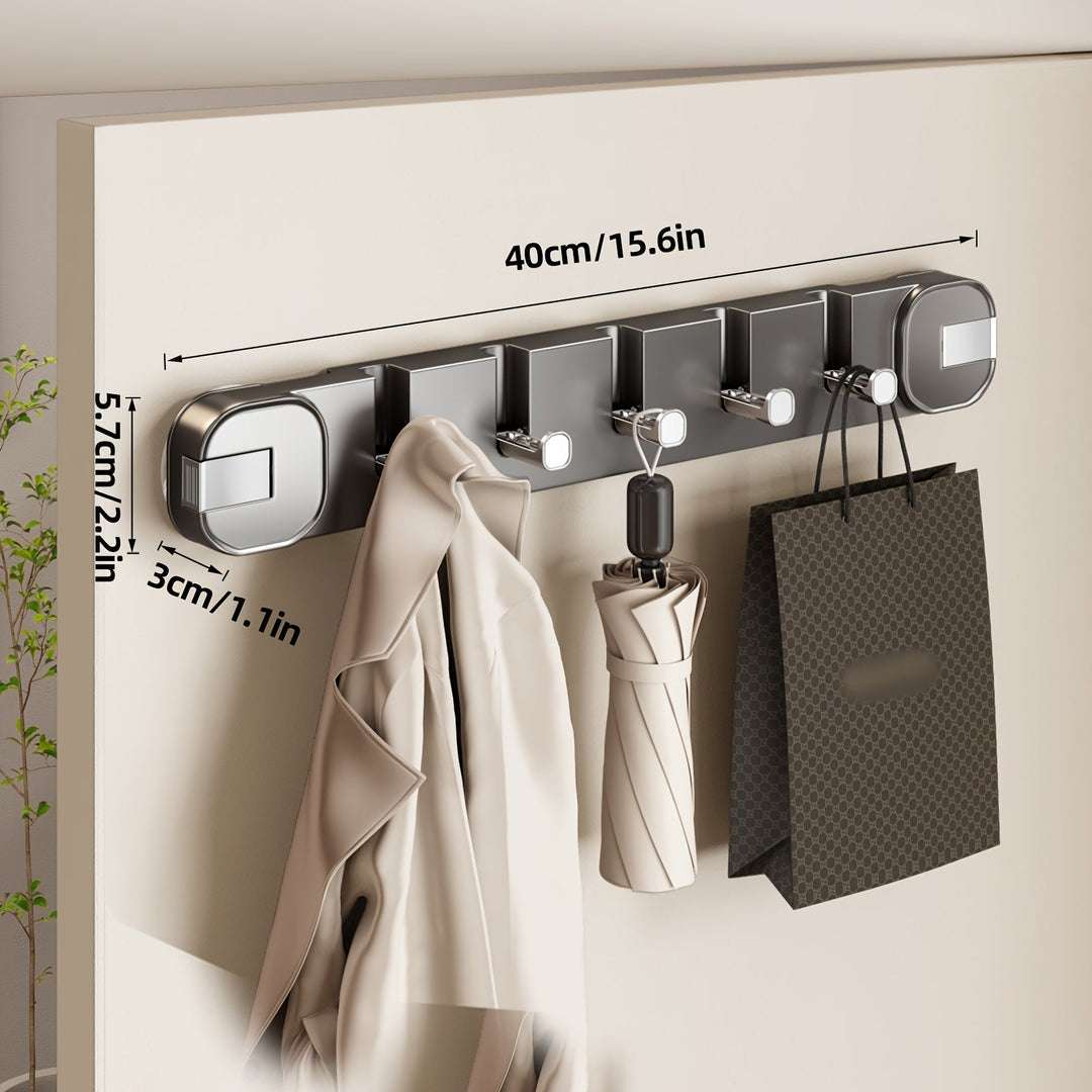 Wall Hook Panel Without Drilling – OrganizePlus Hidden 5-Hook Rack | Stornfield