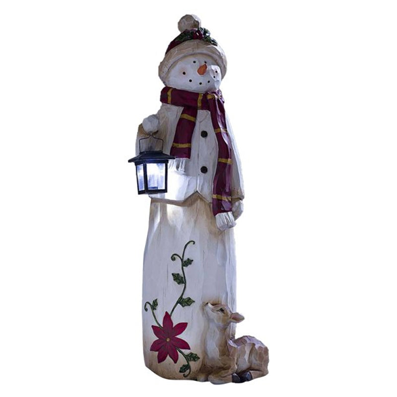 Woodland Snowman with Solar Lantern | Stornfield