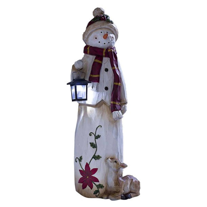 Woodland Snowman with Solar Lantern | Stornfield