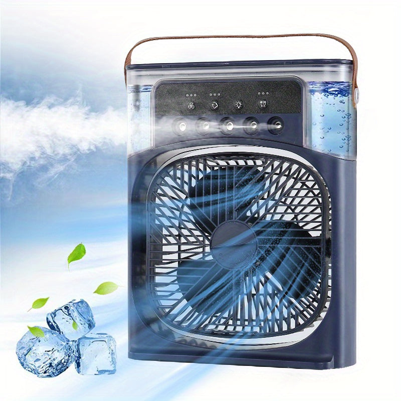 1pc Portable Air Conditioner, Household Small Air Cooler, Hydrocooling Fan, Portable Air Adjustment For Office, 3 Speed Air Cooling Fan Humidifier, 5pcs Humidified Spray Heads For Home Appliances | Stornfield