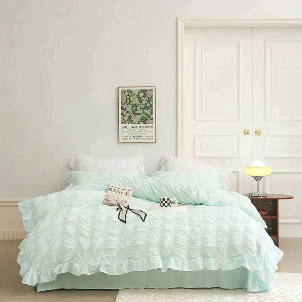 Icy Seersucker Summer Cool Quilt Lace 4-piece Set | Stornfield