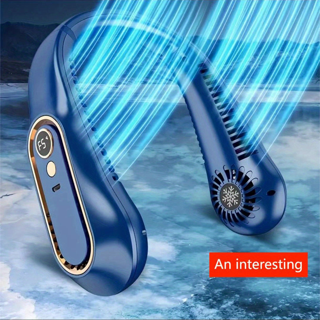 1pc Portable USB Cooler Fan With 5 Speeds And Digital Display - Super Strong Technology And Bladeless Design For Outdoor Use | Stornfield