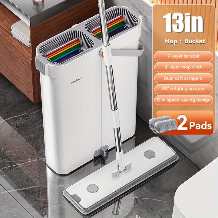 Mop set with bucket | 33 cm or 40 cm flat mop | Stornfield
