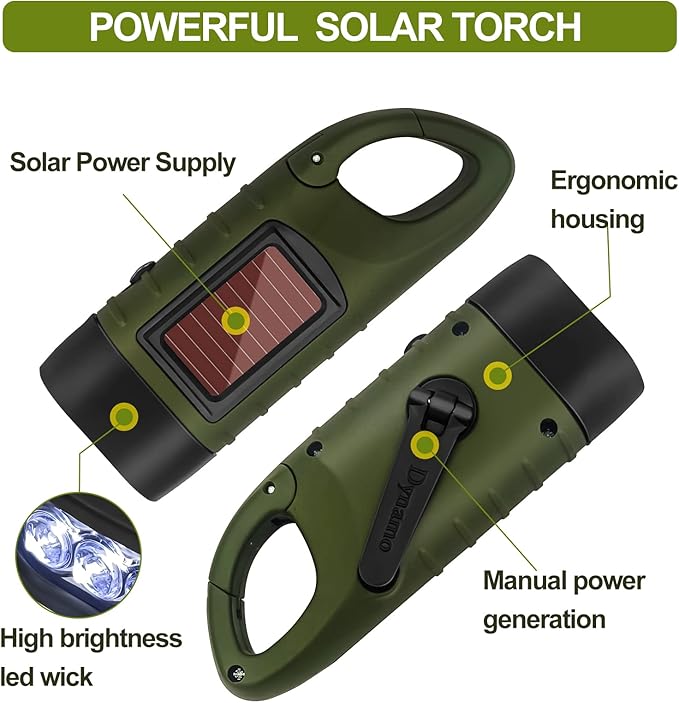 BrightTrail Solar-Crank-LED-Flashlight | Stornfield