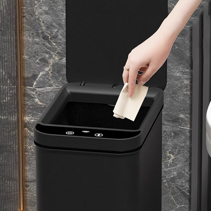 Set of 2 Smart Sensor Trash Bins – Touchless and Compact (Black) | Stornfield