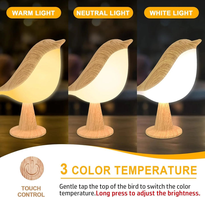 Stornfield | Touch Control Wooden Night Light - Rechargeable LED Bedside Lamp