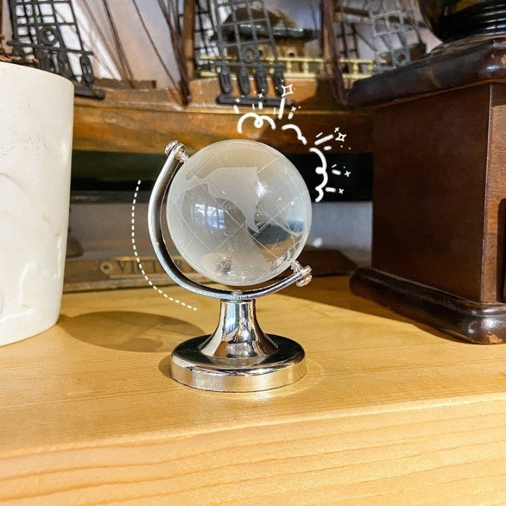 Crystal Transparent Miniature Glass Earth Globe | Stornfield