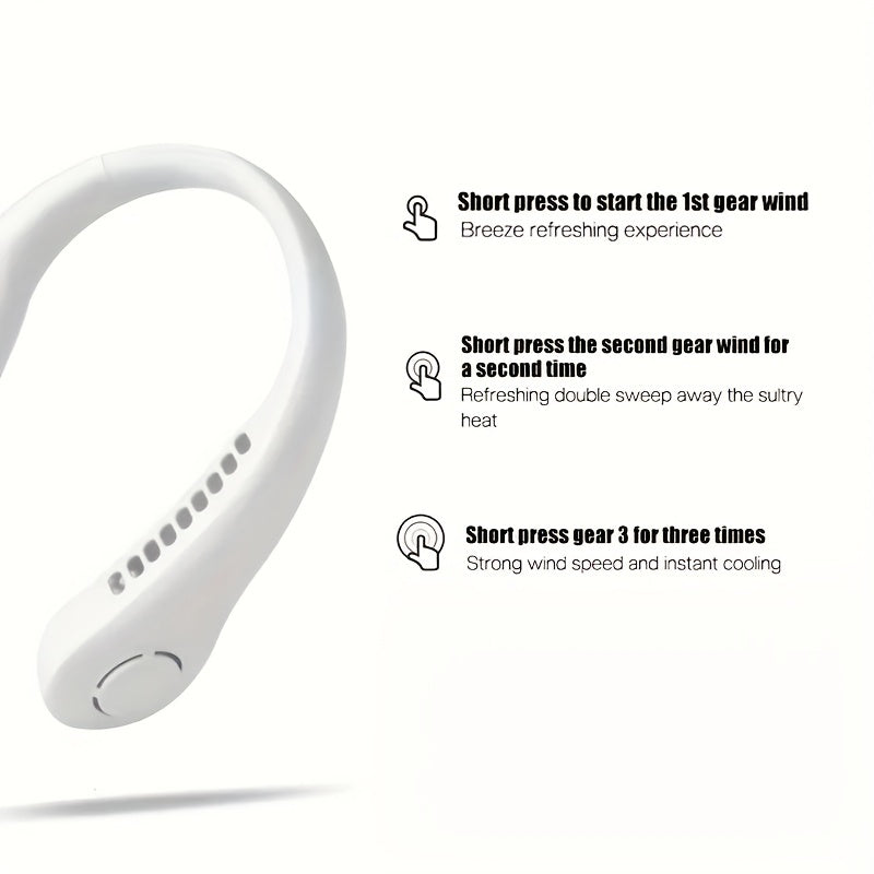 1Pc New Mini Neck Fan Portable Bladeless Hanging Neck Rechargeable Air Cooler 3 Speed Mini Summer Sports Fans | Stornfield