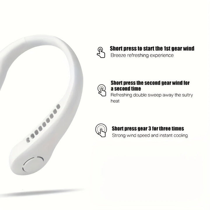 1Pc New Mini Neck Fan Portable Bladeless Hanging Neck Rechargeable Air Cooler 3 Speed Mini Summer Sports Fans | Stornfield