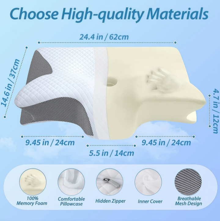 Stornfield | Pillow for Sleep Apnea & Snoring Relief – Ergonomic Memory Foam Anti-Snore Pillow for Better Breathing & Deep Sleep Support
