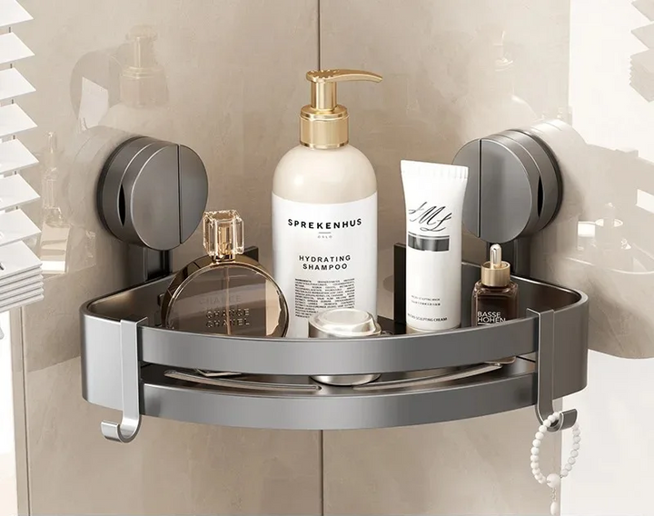 AquaGrip – Luxury Suction Cup Bath Shelf, No Drilling Required Stornfield