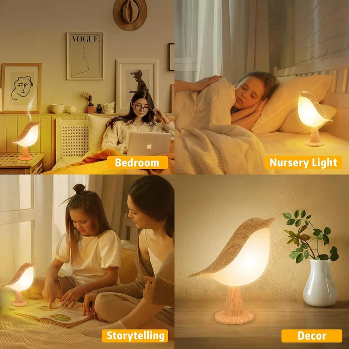 Stornfield | Touch Control Wooden Night Light - Rechargeable LED Bedside Lamp