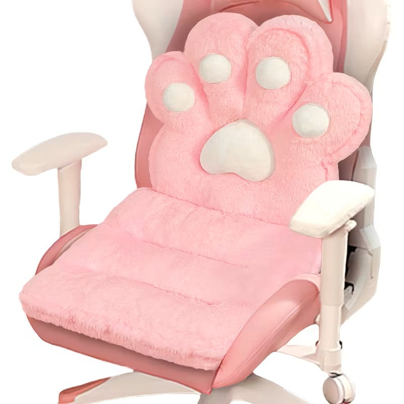 L-shaped cat paw cushion – cuddly and soft | Fluffy seat cushion for gaming chairs and sofas | Stornfield