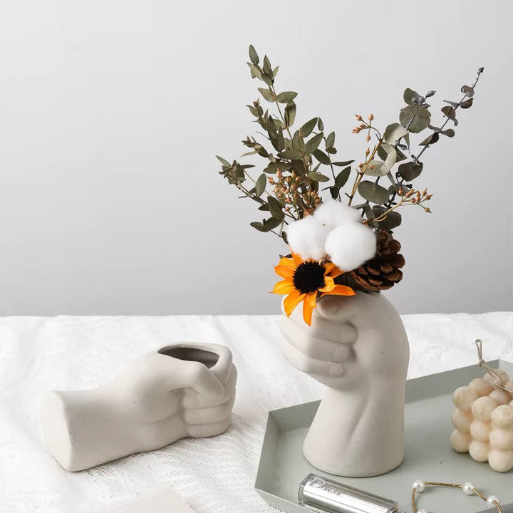 Artistic Hand Gesture Ceramic TaStornfieldetop Flower Vase | Stornfield