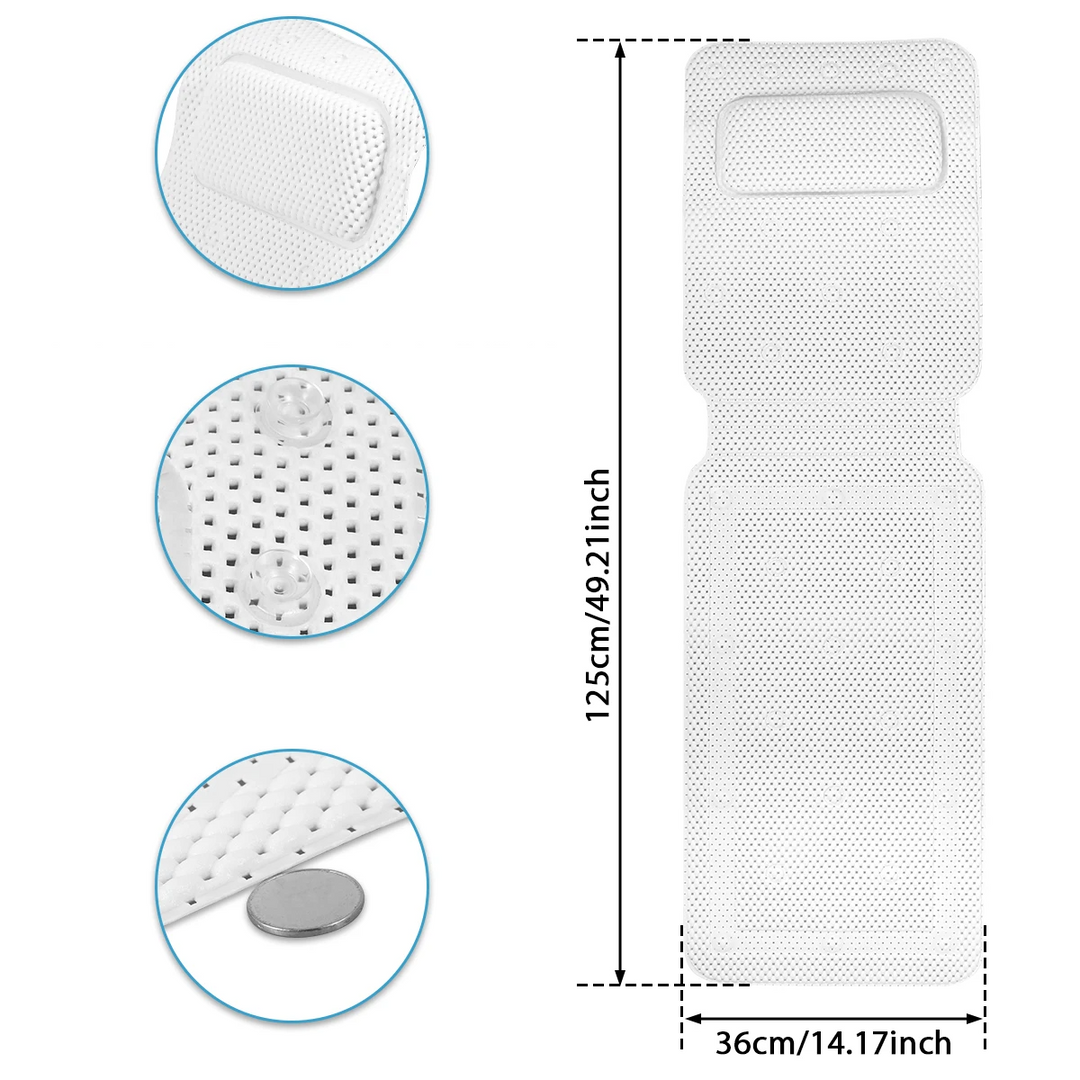 HydroComfort Non-Slip Bathtub Mat with Stornfield Pillow